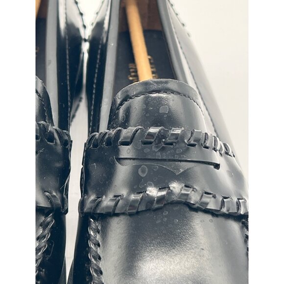 G.H. Bass Womens Weejuns Black Leather Loafers Size 6M Classic Moc Toe Slip-On S - Picture 3 of 12